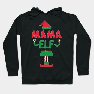 Funny Christmas Mama Elf Matching Family Apparel Hoodie